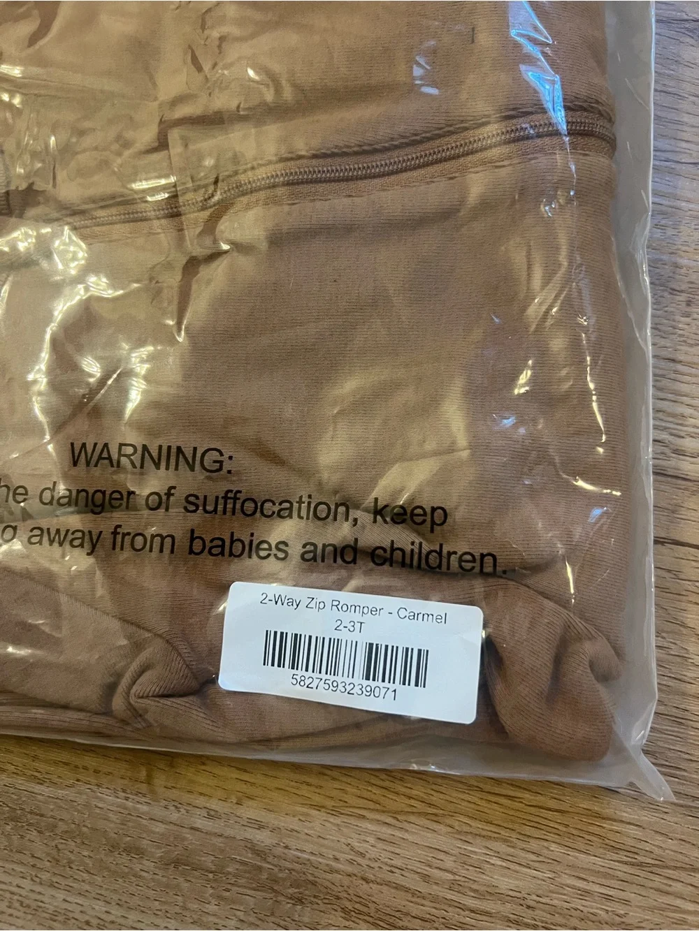 Little Bipsy Tan/Brown Kids Pajama Zip One-Piece - Picture 4 of 4